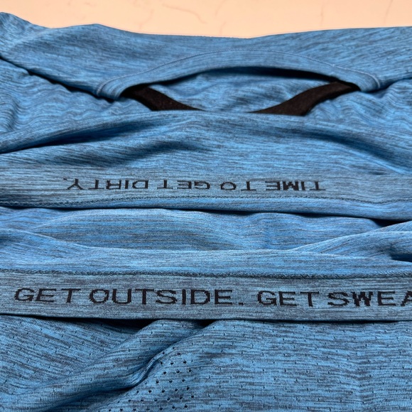 LULULEMON Blue Heathered Short Sleeve Top - Picture 5 of 7